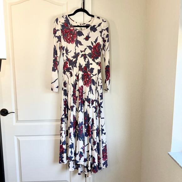 Free People First Kiss Maxi Dress Blue Red White Boho Size XS - Picture 3 of 10